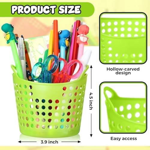 Teling 64 Pcs Plastic Pencil Cup Bulk, Round Pen Holder 4 Colors - Image 2