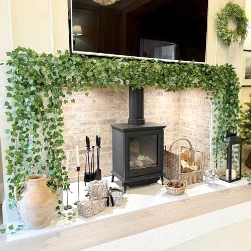 CQURE 48 Pack 336Ft Artificial Ivy Fake Vines,Ivy Garland Greenery Garland Fake Hanging Plants Vines Aesthetic Green Leaves for Bedroom Wedding Party Garden Wall Room Decor - Image 4