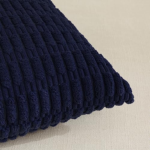 Fancy Homi 4 Packs Decorative Throw Pillow Covers for Living Room Couch Bed, Modern Farmhouse Boho Home Décor Accent Cushion Case, 20" x 20", Navy Blue - Image 4