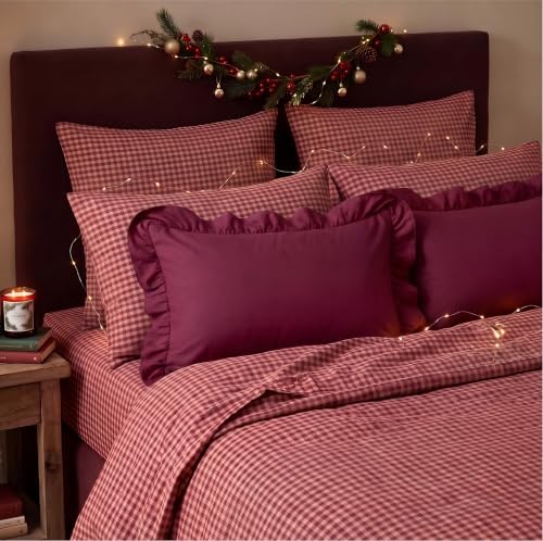 Bedsure Ruffle King Size Pillow Cases Set of 2, Red Pillow Shams by BEDSURE