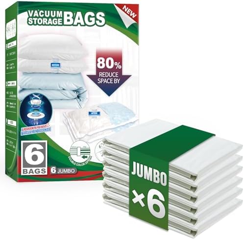 TAILI 6 Pack Vacuum Storage Bags, Jumbo Size (31×40 inch), Cream by TAILI