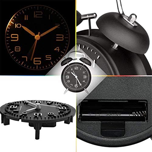 TXY Classical Twin Bell Alarm Clock for Bedroom with Stereoscopic Dial, Frosted Shell, Backlight, Extra Loud Machinical Ringtone, Battery Operated Loud Alarm Clock for Home Office (Black) - Image 4