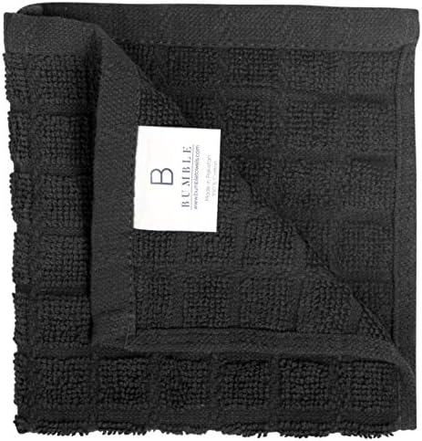 Bumble Dish Cloths (8-Pack), 100% Cotton Kitchen Towels, 12"x12" - Black - Image 3