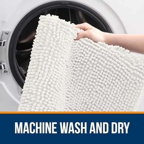 OLANLY Bathroom Rugs 34x21, Extra Soft Absorbent Chenille Bath Rugs - Image 5