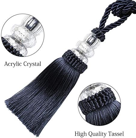 BEL AVENIR 2 Pack Curtain Tiebacks Hand-Woven Holdbacks Tassels Tiebacks - Image 4