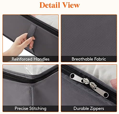 Lifewit 95L 3 Pack Under Bed Storage Container, Blanket Organizer, Gray - Image 4