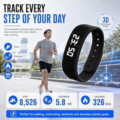 Vibrating Alarm Wristband Silent Wearable Watch Digital Clock for Heavy and Deep Sleepers Adults Deaf Hearing Impaired Men Women Wake Up Bracelet Fitness Reminder Multifunctional - Image 4
