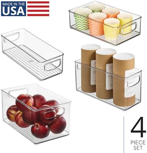 iDesign Stackable Storage Bins, 4 Different Sizes, 4 Pack, Clear - Image 2