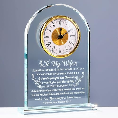 Arikyrist Glass Clock Gifts for Wife from Husband on Birthday Valentine by Arikyrist