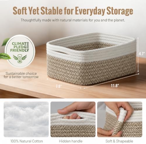5 Pack Small Woven Storage Baskets for Shelves, Gift Baskets Empty - Image 2