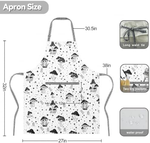 Kitchen Aprons for Women with 2 Pocket Adjustable Cute Vintage Holiday Gift - Image 3