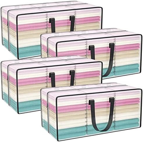 Heavy Duty Extra Large Clear Moving Bags with Strong Zipper Handles by ACNUSIK