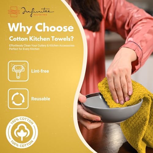 Infinitee Xclusives Kitchen Towels -12 Pack - Cotton Dish Towel |15" x 25"| - Image 2