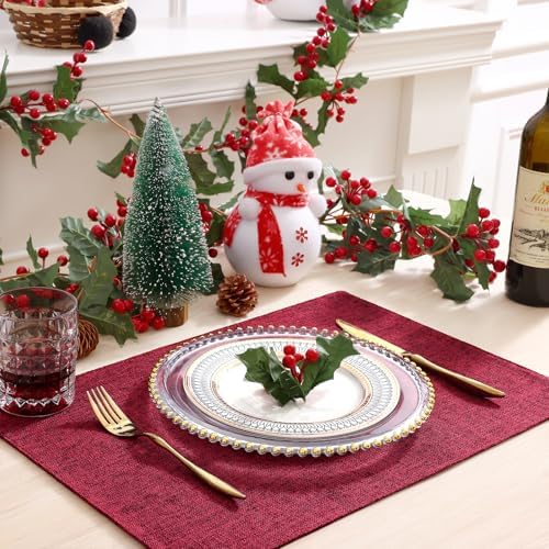homing Faux Cotton Linen Placemats Set of 4, Cloth Dining Table Mats - Image 2