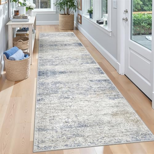 2x8 Runner Rug Non Slip,Washable Hallway Runner Rug,Blue by Restydon