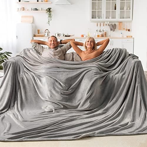 BEDELITE Fleece Blanket Soft Plush Oversized Bed Blanket Grey 120"x120" by BEDELITE