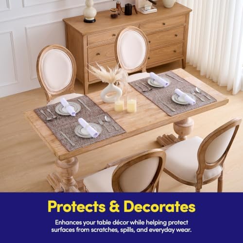 Sweet Home Collection 100% Cotton Placemats for Dining Room Rectangle Two Tone Woven Fabric 13" x 19" Soft Durable Table Mat Set, Set of 4, Chocolate - Image 6