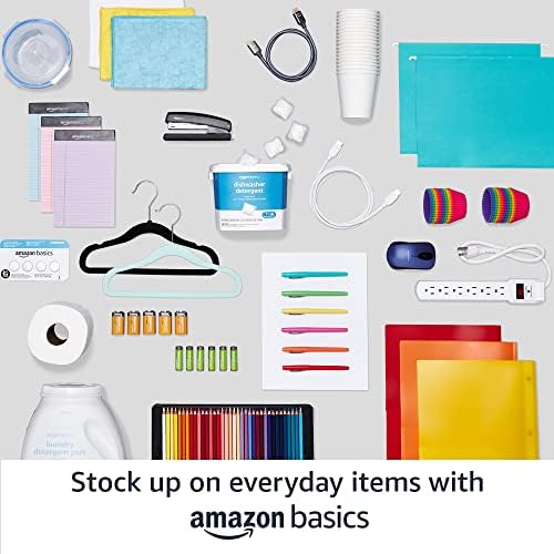 Amazon Basics Space-Saving Slim Velvet Non-Slip Clothes Hangers for Closet Organization with Shoulder Notches, Black/Silver, 30-Pack - Image 6