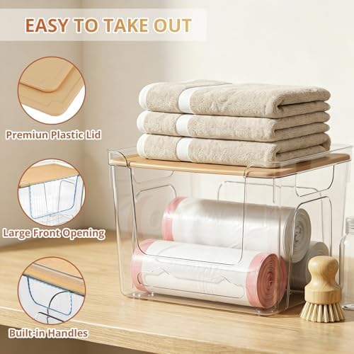 CANTAMI Plastic Trash Bag Dispenser with Lids, Stackable, 4Pack, 2XL+2S - Image 5
