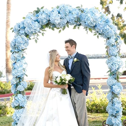 Jahe 4 Pcs Hydrangea Artificial Flowers, 20'' Tall Large Bloom Faux Hydrangea Flowers,Real Touch Fake Flowers, Bouquet Home Wedding Part Decor, DIY Floral Arrangement, Light Blue - Image 5