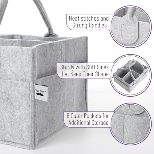Mr. Pen- Baby Diaper Caddy Organizer, Gray, Medium - Image 3