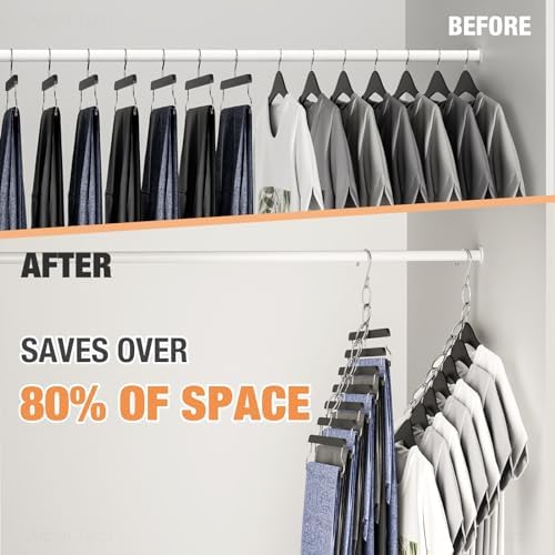 NiHome Space Saving Hangers 10-Pack, Metal Closet Organizer with Safety Cap - Image 2
