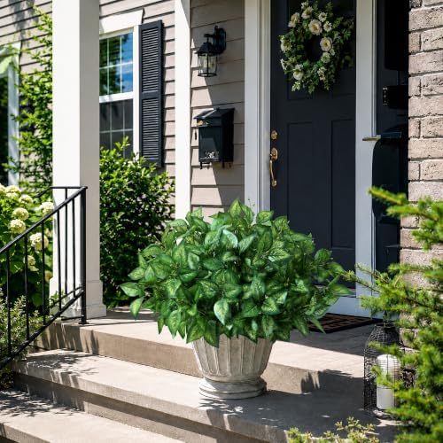 HyeFlora 5 Bundles Faux Outdoor Plants, Fake Plastic Leaves with Stems - Image 5