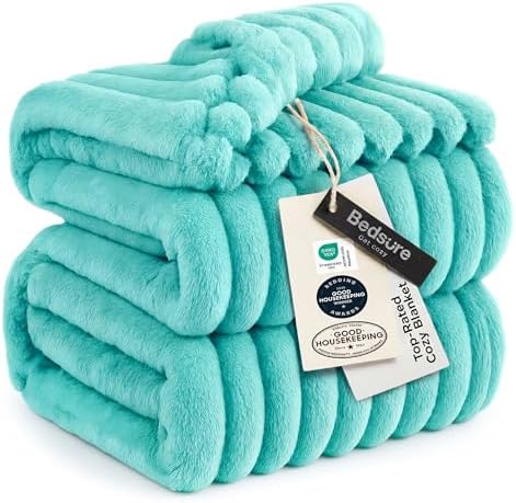 Bedsure Soft King Size Blankets for Bed Blue Fog 108"x90" by BEDSURE