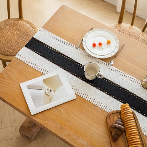 FEXIA Farmhouse Table Runner for Home Decor 12x60 Black Fall Home Decor - Image 7