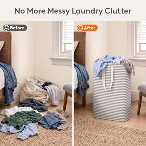 Lifewit 65L Large Laundry Baskets, Laundry Hampers Bags, 1 Pack, Grey - Image 3