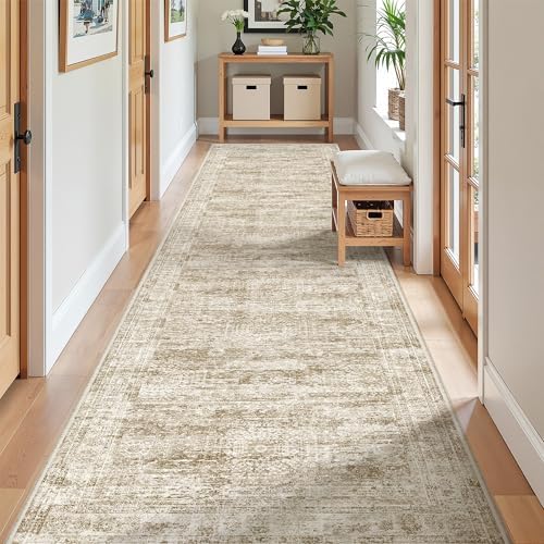 2'6 x 10' Runner Rug Non Slip,Washable Kitchen Rugs,Brown - Image 4