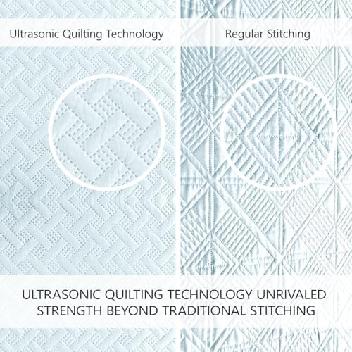 FLYMME Twin Quilt Set, Lightweight Sky Blue Bedspreads, Basket Weave Pattern,Ultra Soft Microfiber Bedspread Bed Coverlet 2 Pieces for All-Seasons (1 Quilt, 1 Sham) - Image 6