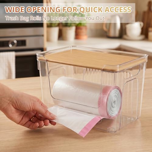 CANTAMI Plastic Trash Bag Dispenser with Lids, Stackable, 4Pack, 2XL+2S - Image 4