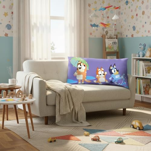 Northwest Bluey Beach Bluey and Family Cloud Body Pillow, Plush Long Character Pillow for Kids Bedroom Playroom Decor, 18x36 Inch - Image 2