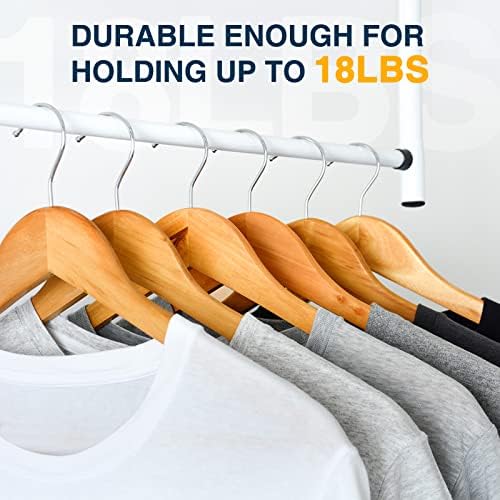 Wooden Hangers Pack of 20 - Sturdy, Heavy Duty Hangers for Shirts, Dresses, Coats & More (Natural) - Image 4