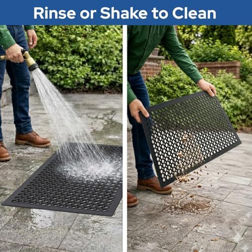 Barnyard Designs Heavy Duty Rubber Drainage Door Mat (17" x 30", 1-Pack) - Image 6