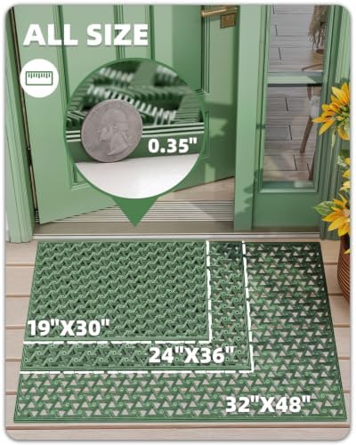 Color&Geometry Door Mat Outside Entrance with Drainage, 24"X36" Green - Image 2