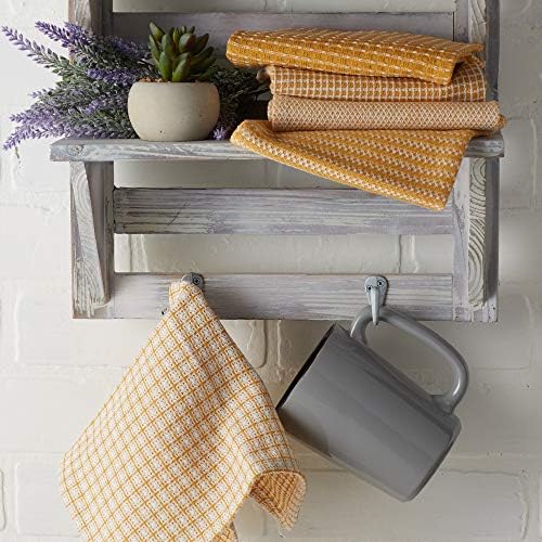 DII Everyday Kitchen Assorted Dishcloth Set of 5, 12x12, Honey Gold - Image 5