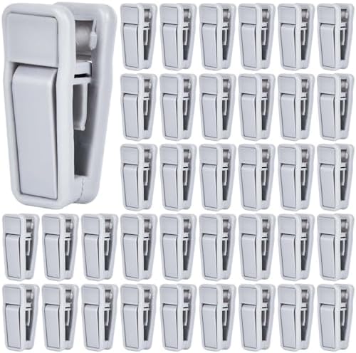 KISEER 40 Pcs Slim-line Plastic Finger Clips Set for Clothes Hanger (Grey) by KISEER
