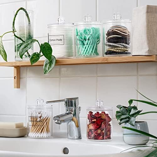 6 Pack Acrylic Qtip Holder Dispenser for Cotton Swabs, Balls, Floss Picks - Image 5