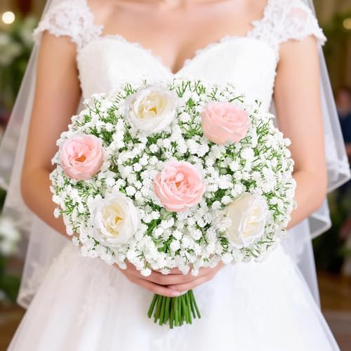 100Pcs Baby Breath Flowers Artificial Bulk, White Babys Breath Fake Flowers - Image 5