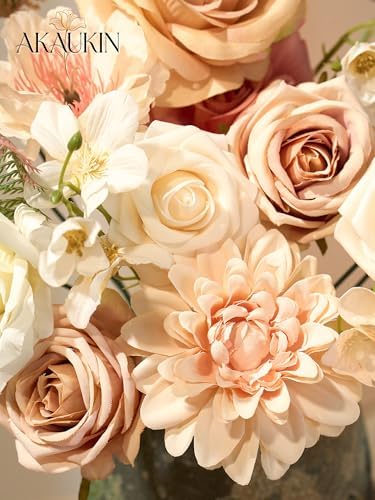 Brown Nude Artificial Flowers Combo Box Silk Roses for DIY Bouquets - Image 6
