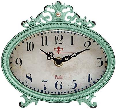 NIKKY HOME Table Clock, French Country Style Vintage Room Decor by NIKKYHOME