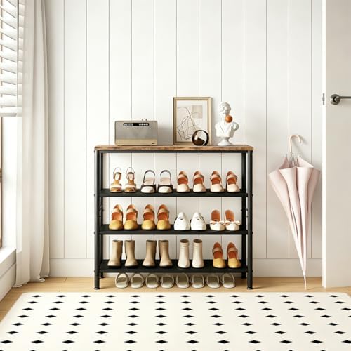 INGIORDAR 4 Tier Shoe Rack Storage Organizer Shelf Top with MDF Board - Image 4