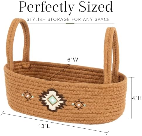 2Pcs Western Cow Toilet Paper Basket for Tank Top Brown Highland Cow Wovern Organizer for Bathroom (Western) - Image 2