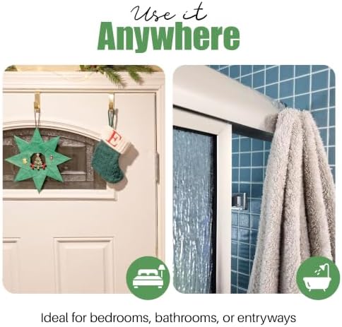 Evelots Over the Door Hooks, 4 Pack Heavy Duty Coat, Hat & Towel Hangers - Image 4