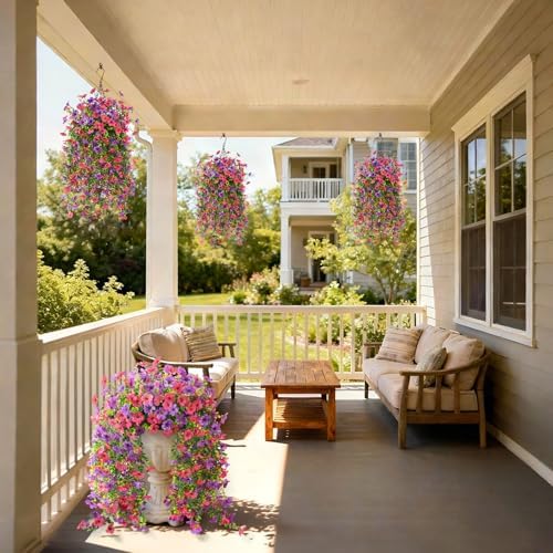 Hommyea Artificial Fake Fall Flowers Plants for Outdoors Mums Home Decor - Image 5
