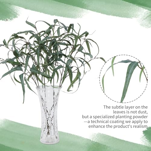 6pcs Artificial Willow Eucalyptus Stems,Long Leaves - Image 2