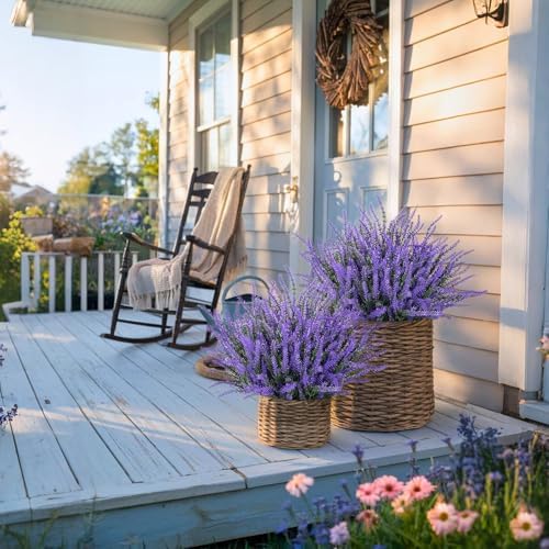 20 Bundles Fake Flowers Artificial Lavender Plants, Deep Purple - Image 4
