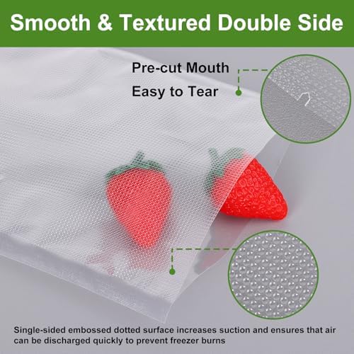 Moretoes 150pcs Vacuum Sealer Bags, Food Saver Bags Pint 6" x 10", BPA Free, Pre-cut Commercial Grade Vac Bags for Food Storage, Meal Prep or Sous Vide - Image 4
